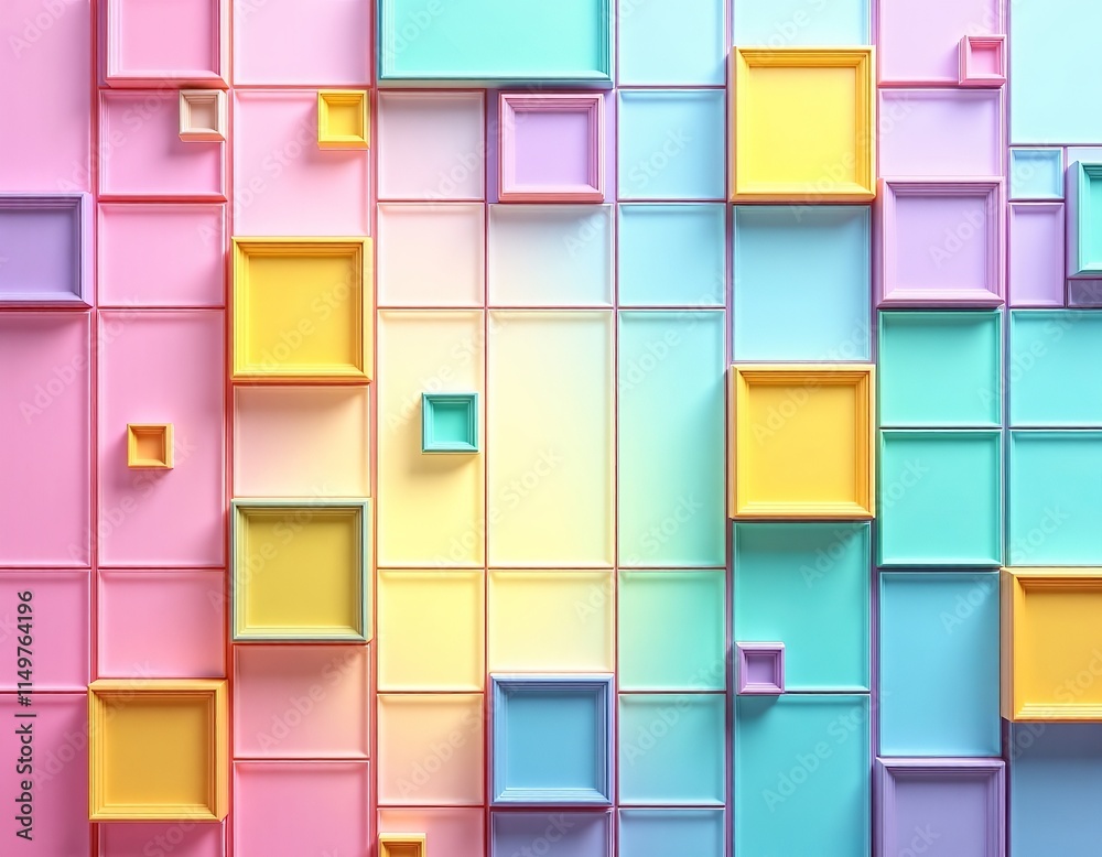 Pastel Gradient Squares and Rectangles Abstract 3D Background for Vaporwave Aesthetic Pastel Gradient Squares and Rectangles Abstract 3D Background for Vaporwave Aesthetic