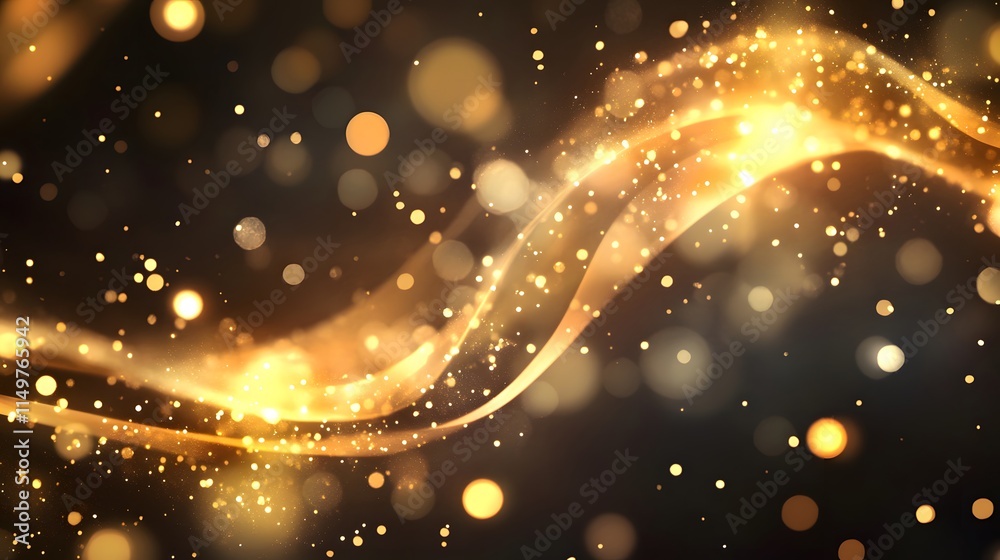 Sparkling golden lights dance in a magical atmosphere abstract visual art festive environment captivating viewpoint Sparkling golden lights dance in a magical atmosphere abstract visual art festive environment captivating viewpoint
