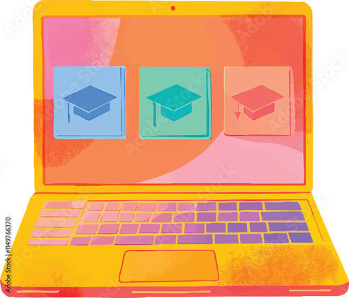 illustration of a laptop, perfect for a kid school or education theme