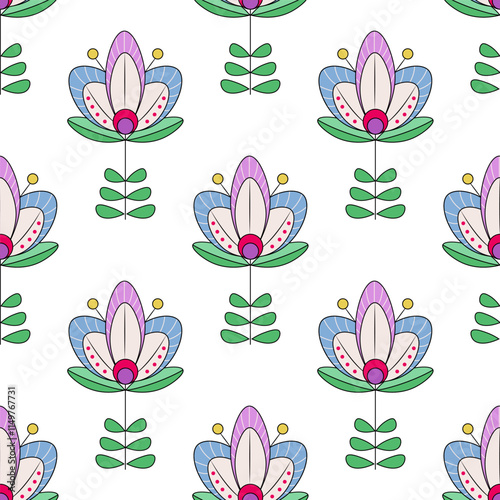 Seamless pattern with abstract colors in a Nordic style