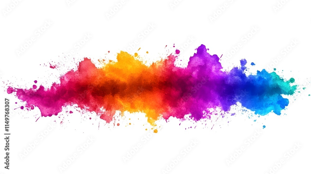 Obraz premium Colorful splatter art creation studio digital artwork creative space aerial view expression