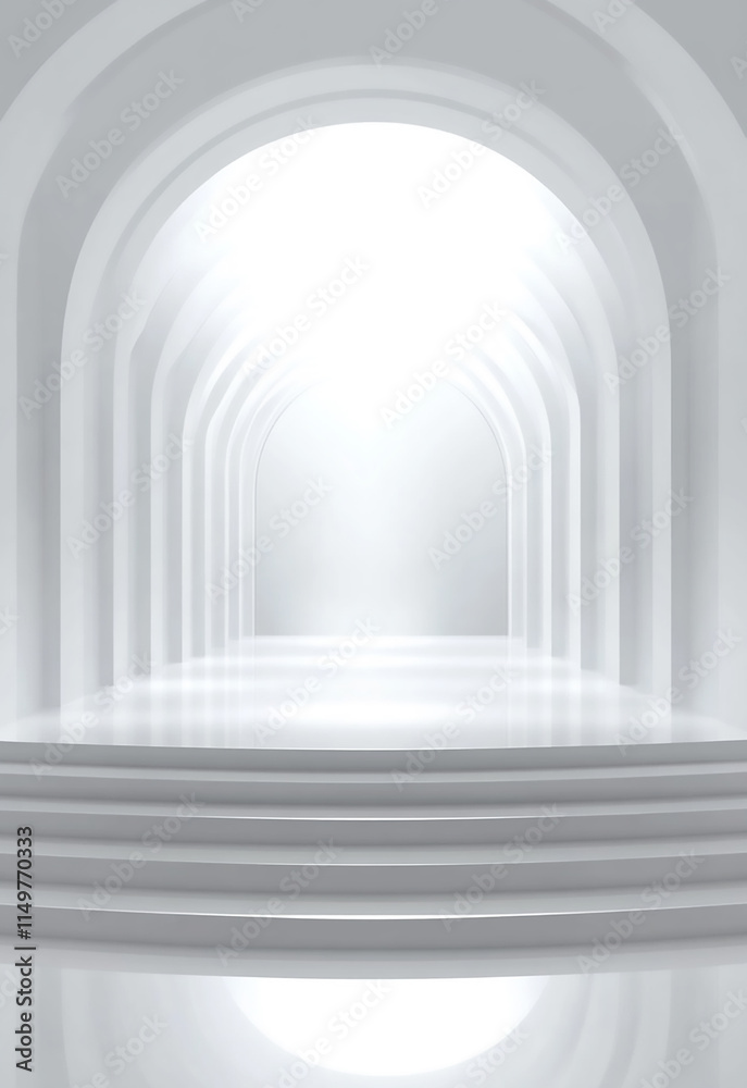 Minimalist modern art building space structure abstract 3d tunnel

