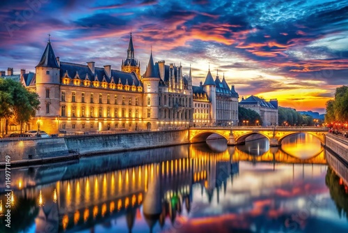 Surreal Paris: Conciergerie & Courthouse, Seine River Dreamscape photo