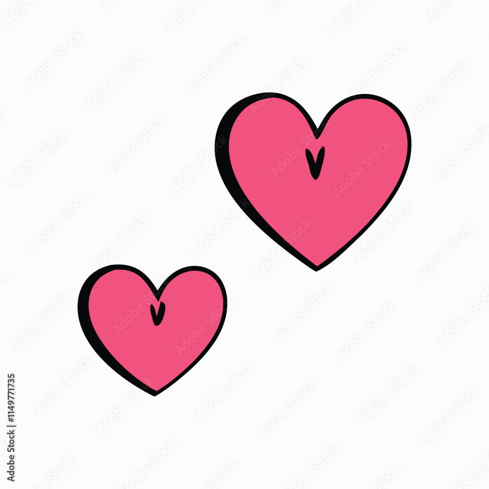 Two stylized hearts, perfect for Valentine's Day designs. Two stylized hearts, perfect for Valentine's Day designs.