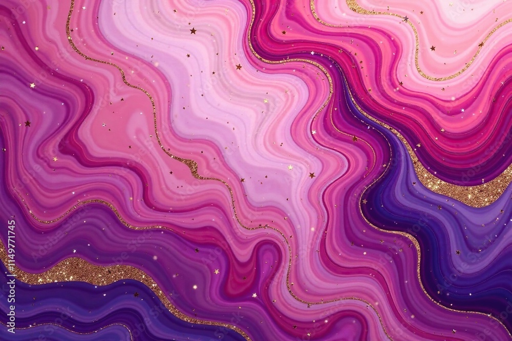 Obraz premium Abstract purple pink and gold liquid marble background, Abstract Pattern, Liquid Marble Effect, Artistic Background