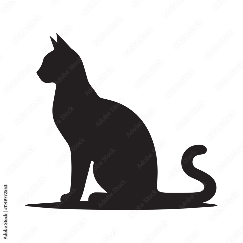 Elegant Cat Silhouette Vector Art for Your Project Elegant Cat Silhouette Vector Art for Your Project