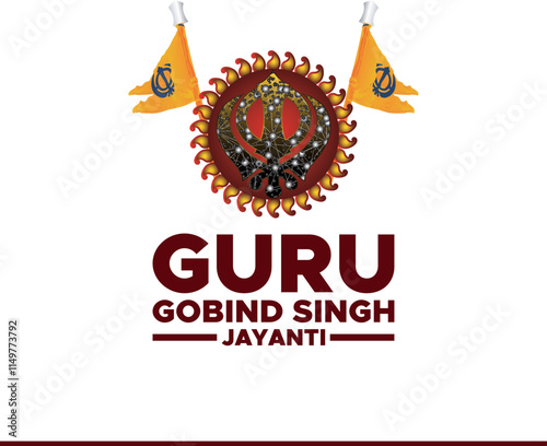 Vector illustration of Guru Gobind Singh Jayanti (birthday), Sikh festival and celebration