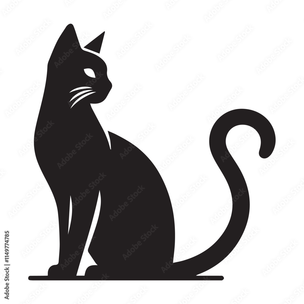 Obraz premium Elegant Cat Silhouette Vector Art for Your Project