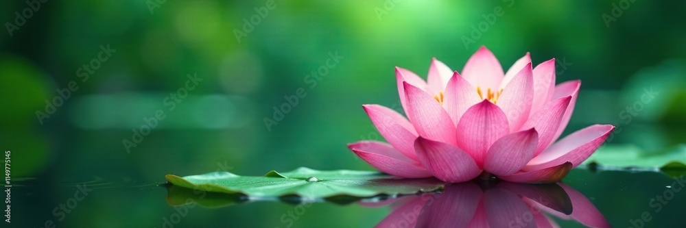 An ethereal lotus flower blooming in a serene pond with an abstract green glass background, water lilies, lotus flower, abstract background An ethereal lotus flower blooming in a serene pond with an abstract green glass background, water lilies, lotus flower, abstract background