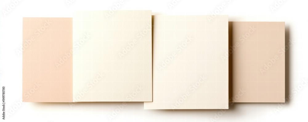 A minimalist arrangement of three neutral-toned paper sheets, showcasing soft colors in an elegant and simple layout. A minimalist arrangement of three neutral-toned paper sheets, showcasing soft colors in an elegant and simple layout.