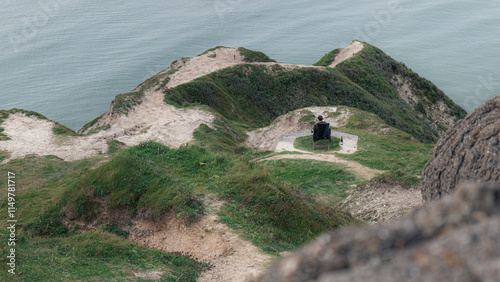 The man who thinks on the cliff  photo