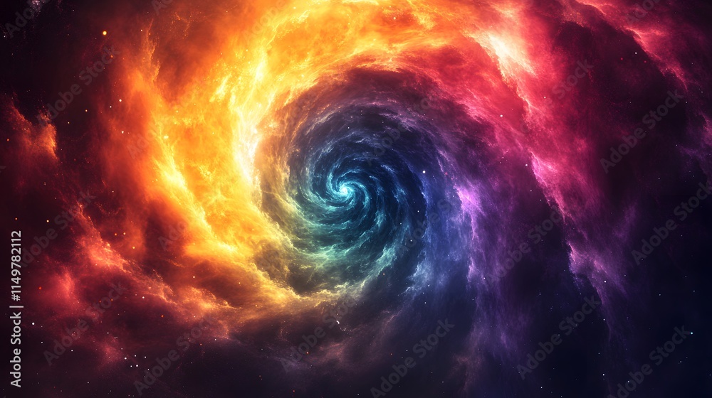 Galactic spiral nebula formation outer space digital art cosmic environment vibrant colors abstract concept Galactic spiral nebula formation outer space digital art cosmic environment vibrant colors abstract concept