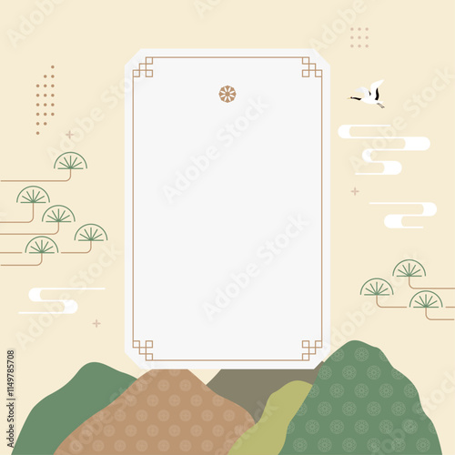 Vector illustration of Korean traditional background.