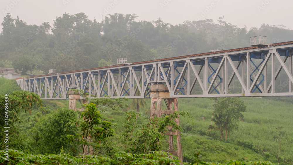 railway bridge in a village, this bridge was built during the colonial era railway bridge in a village, this bridge was built during the colonial era