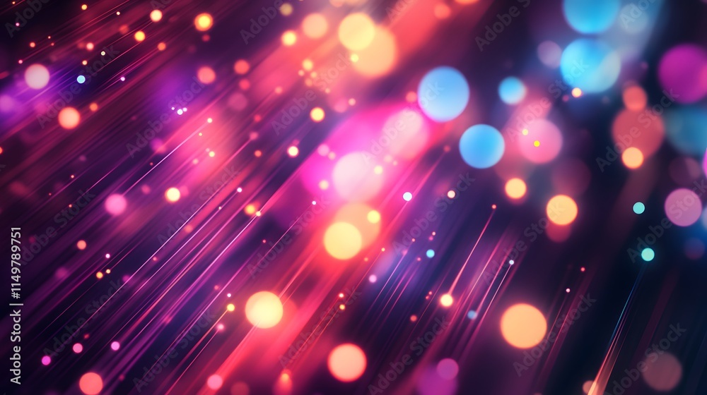 Vibrant light trails and bokeh effects abstract background digital art colorful environment artistic viewpoint visual concept