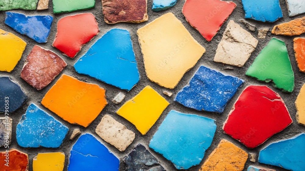 Colorful Irregular Mosaic Tiles Texture Background