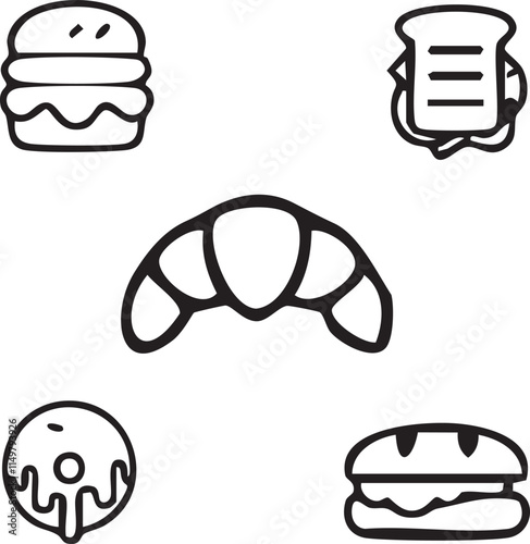 Fast food,Fried chicken,Beverage,Street food vector design icon symbol set