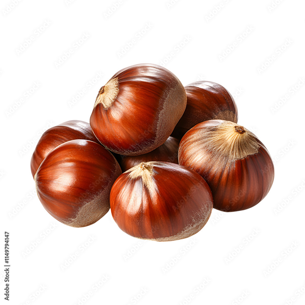 Roasted chestnut isolated on transparent background Roasted chestnut isolated on transparent background