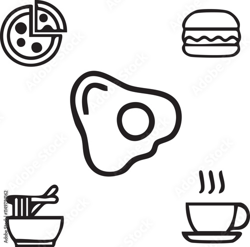 Fast food,Fried chicken,Beverage,Street food vector design icon symbol set