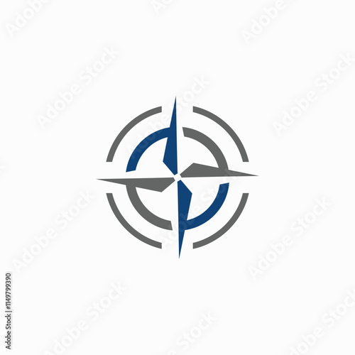 Compass Icon, Compass logo design fully editable vector template