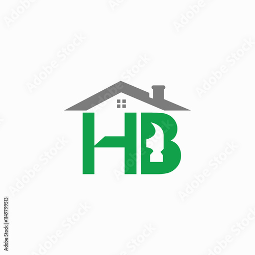 HB letter home, home, constraction logo fully editable vector template