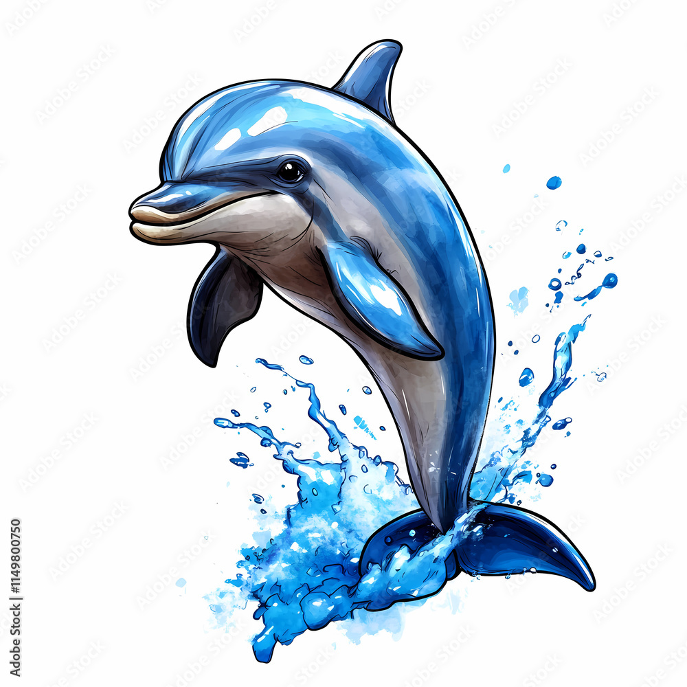 custom made wallpaper toronto digitalvibrant dolphin leaping out of water, showcasing its playful nature and marine beauty. dynamic splash adds excitement to this stunning marine wildlife scene