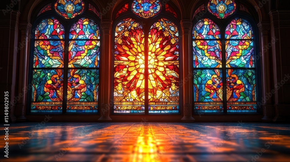 custom made wallpaper toronto digitalHere's a 10-word description of the image: Gorgeous stained-glass windows