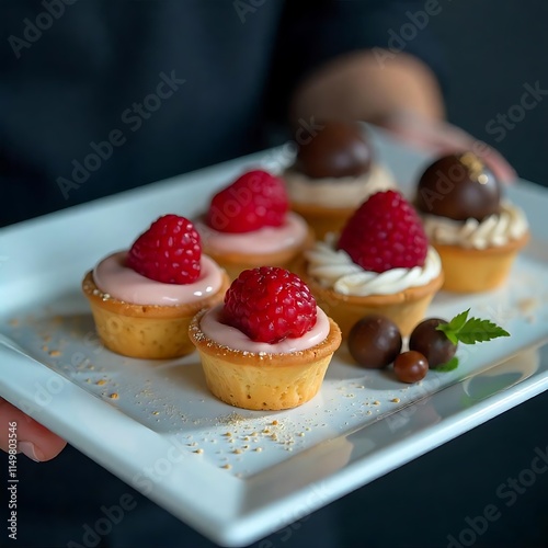testy sweet cake with strawberries and cream on the table 