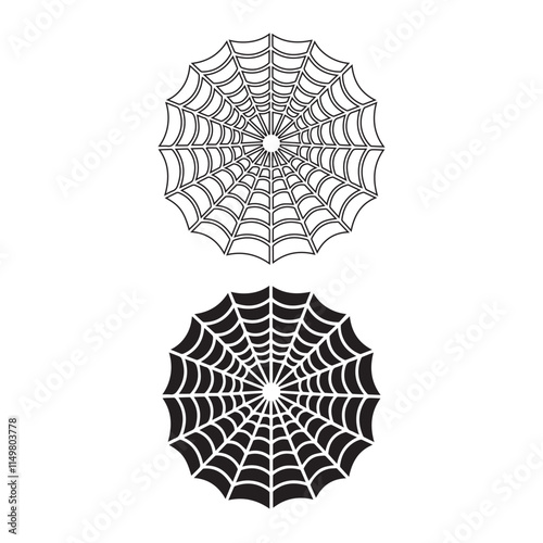 spider net vector icon, White and black background.