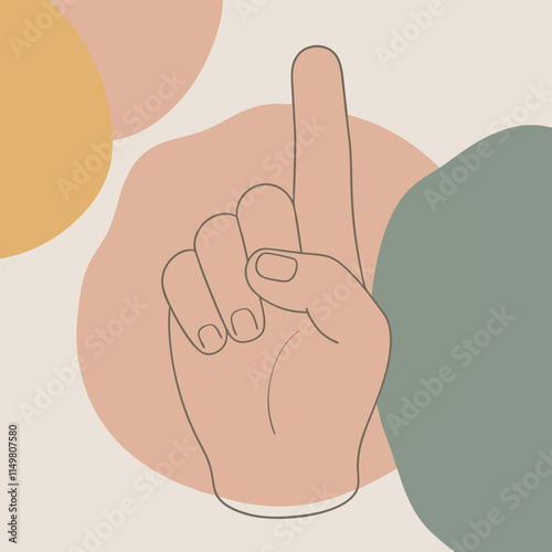 a Hand pointing up with index finger, isolated on a white background.