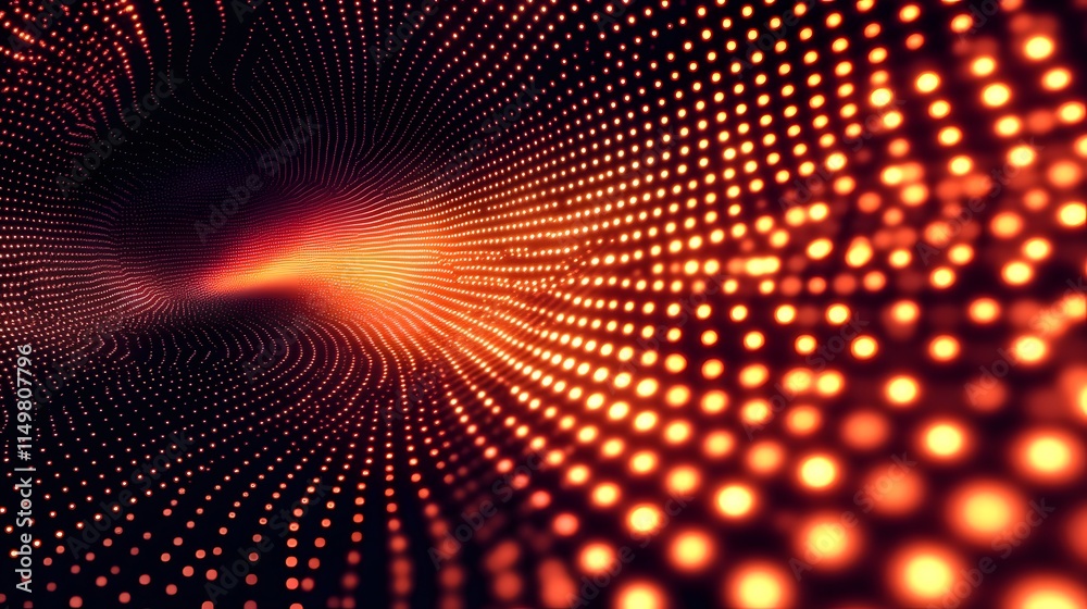 Obraz premium Dynamic abstract wave patterns in digital art virtual space graphic visualization futuristic environment close-up view