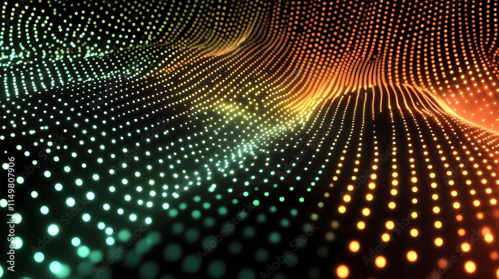 Fototapeta premium Dynamic light waves digital realm abstract visual content high-tech environment aesthetic view modern design concepts