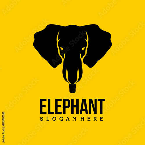African elephant logo vector wild animal