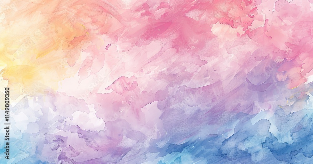 Fototapeta premium A vibrant watercolor abstract background featuring soft pastel colors blending seamlessly.