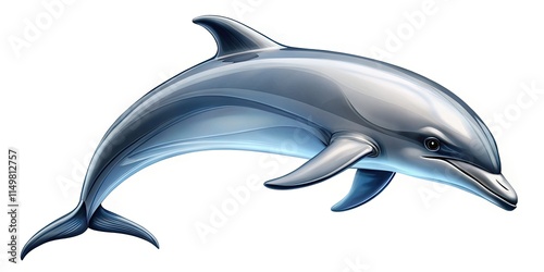 Elegant, minimalist dolphin logo: a clean, simple illustration on a white background. photo