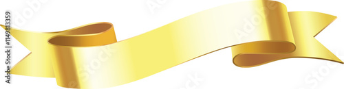 Golden waving ribbon creating a sense of elegance and celebration, perfect for adding a touch of luxury and sophistication to any design project