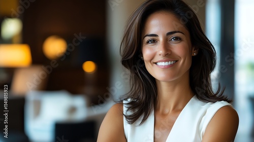 Free Download A woman with long dark hair smiles at the camera. - GFXLoad
