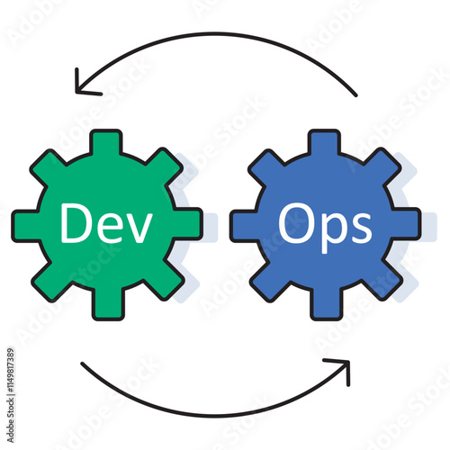 Devops icon, Accelerating Software Development with DevOps Practices, Transforming IT Operations Through DevOps Automation icons, vector