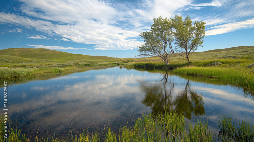 Fototapeta premium landscape with lake