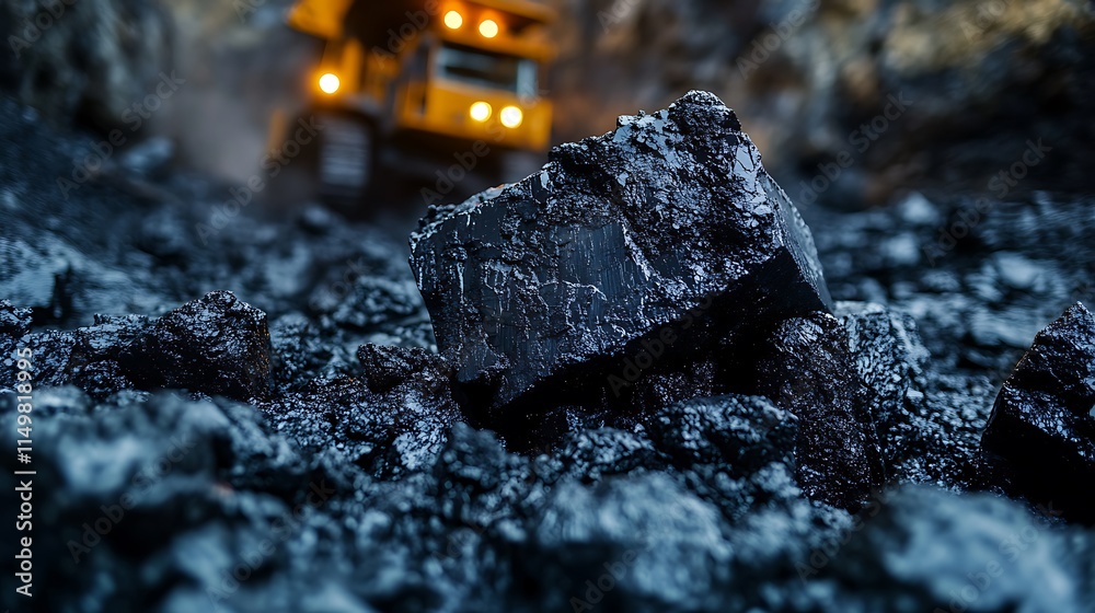Coal Mining Operation Showing Large Lumps Of Coal Coal Mining Operation Showing Large Lumps Of Coal