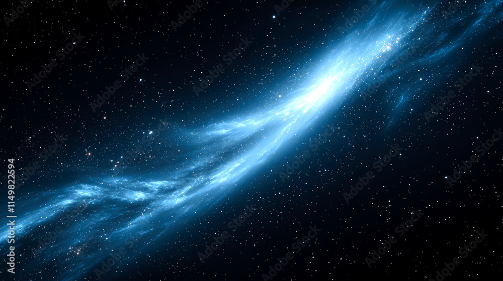 Glowing blue nebula in deep space. Glowing blue nebula in deep space.