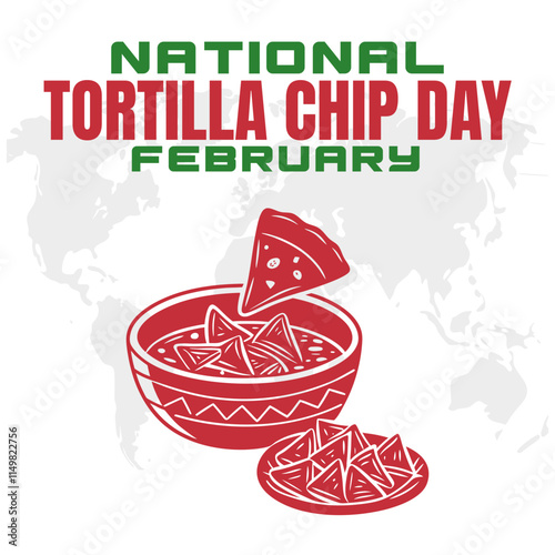 NATIONAL TORTILLA CHIP DAY Vector Illustration for post background