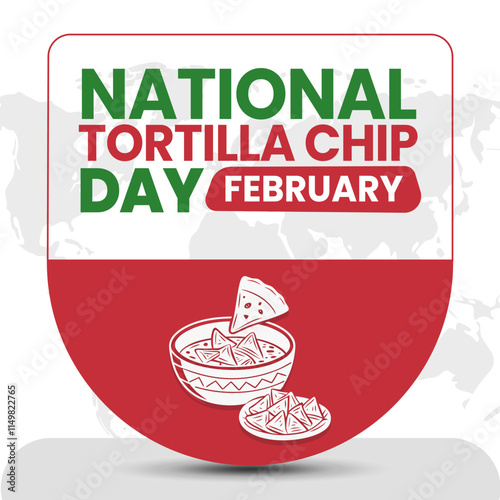 NATIONAL TORTILLA CHIP DAY social media post Vector Illustration on february