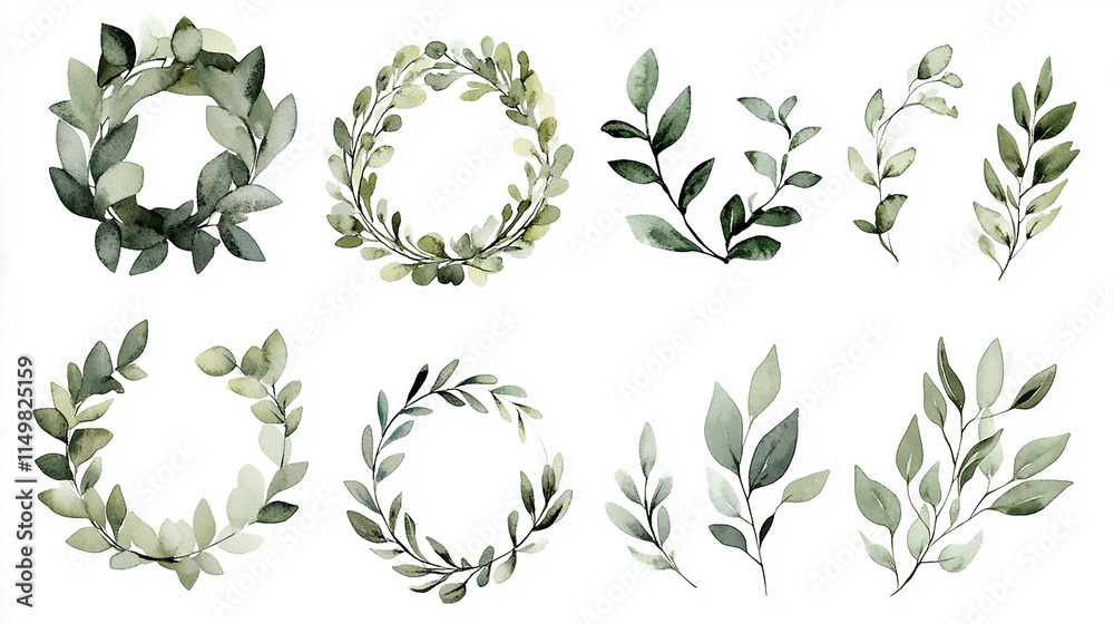 laurel wreath set Word eco made from branches with green leaves Elegant watercolor greenery oval frames for nature-inspired designs and decor
laurel wreath set Word eco made from branches with green leaves Elegant watercolor greenery oval frames for nature-inspired designs and decor