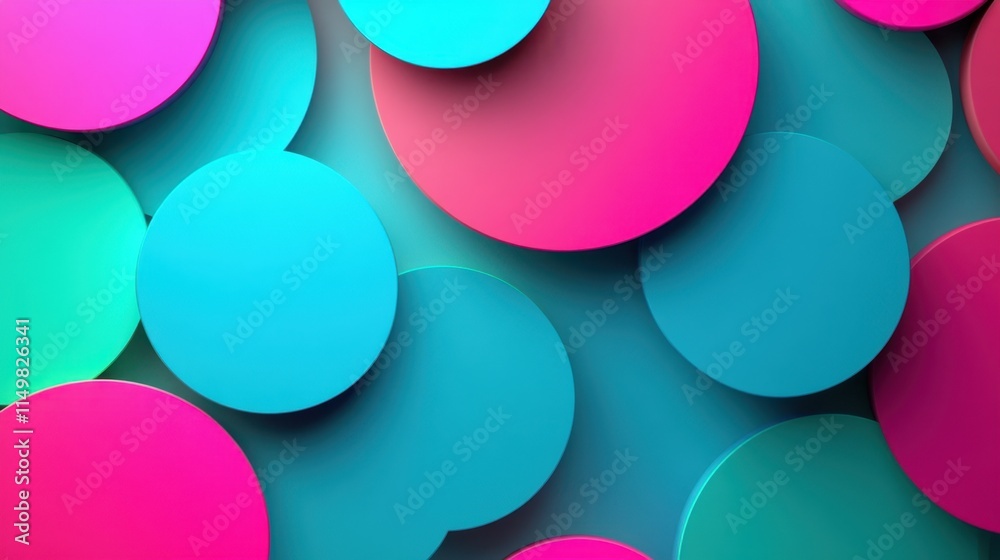 Abstract Colorful Circles Background Design Vivid Pink Blue Teal Overlapping Circles Pattern Texture Abstract Colorful Circles Background Design Vivid Pink Blue Teal Overlapping Circles Pattern Texture