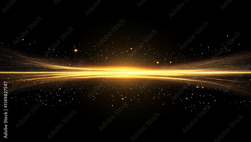 Obraz premium Gold Glitter and Confetti Celebration Vector Illustration for Christmas Festivity, Festive Background with Sparkling Elements