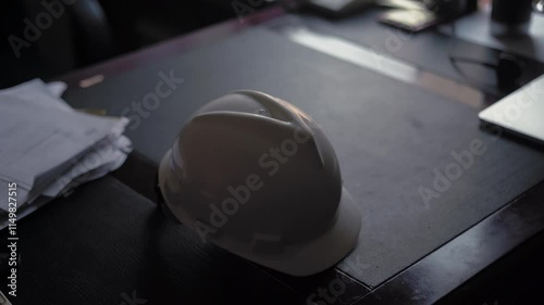 Close up of Labour hat on table in office