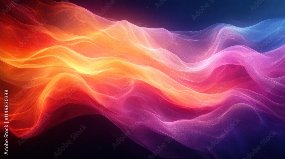 Fototapeta premium Abstract colorful waves, glowing, vibrant.