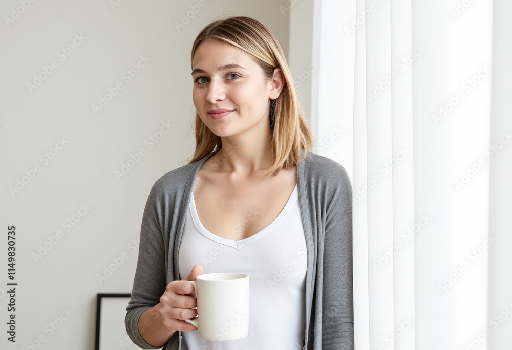 woman drinking coffee