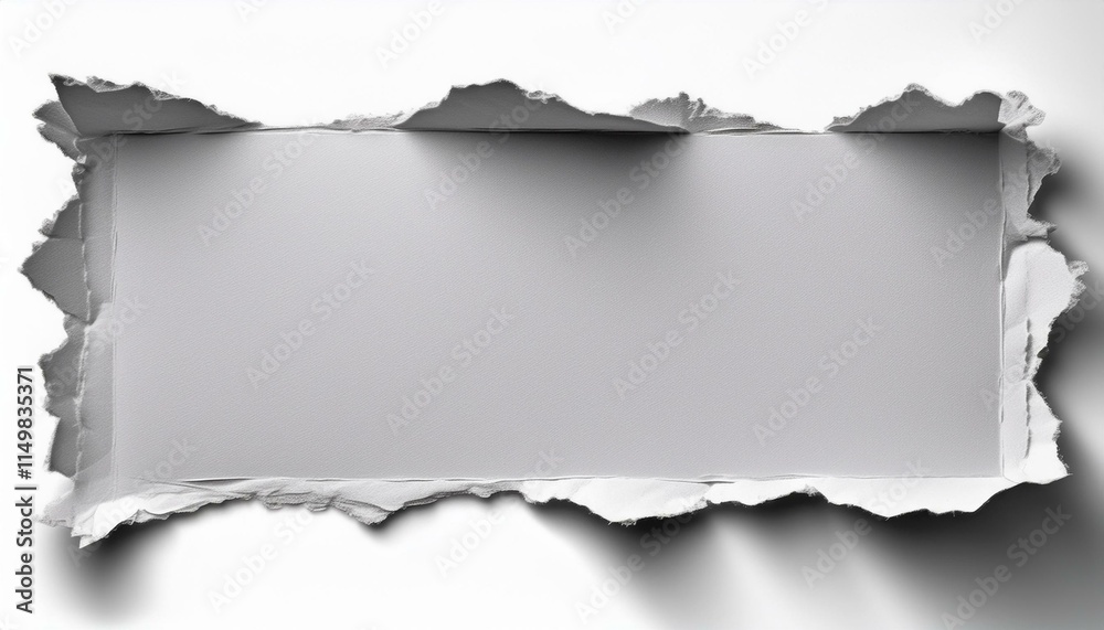 Rectangular sheet of paper torn into pieces isolated white background - Old paper with burnt edges Rectangular sheet of paper torn into pieces isolated white background - Old paper with burnt edges